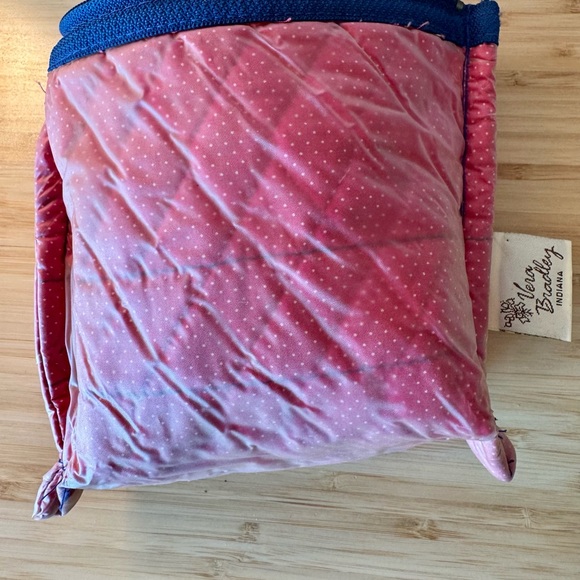 Vera Bradley Pouch Zip Quilted Floral Cottage Small Cosmetic Blue Royal - Picture 7 of 8